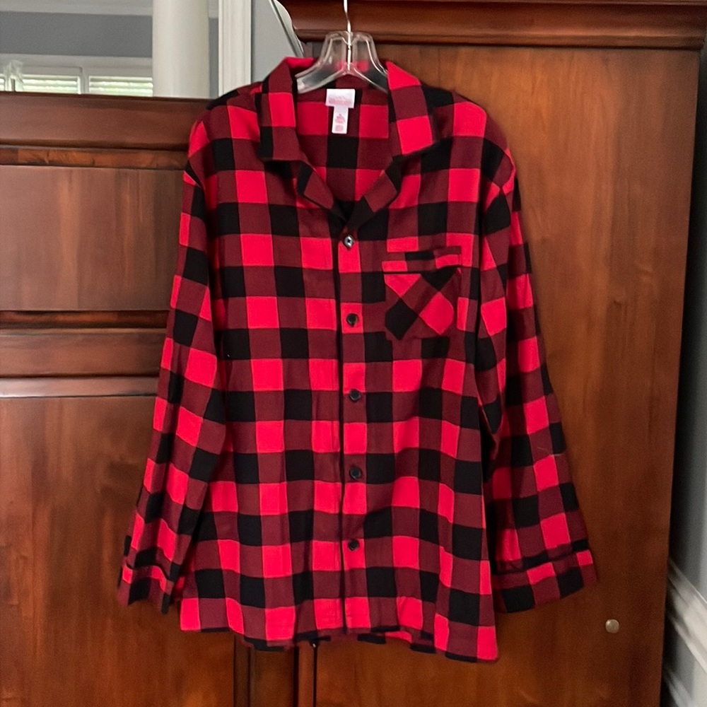 Men’s Red Buffalo Check Pajama Shirt